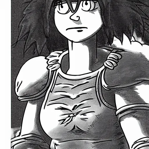 Prompt: marge simson from futurama in berserk anime drawn by kentaro miura