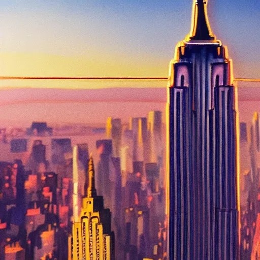 Image similar to giant mouse on empire state building, photorealist, golden hour, high quality