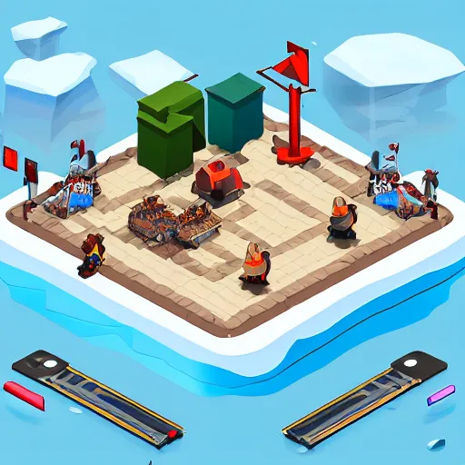 Prompt: isometric video game of antarctica