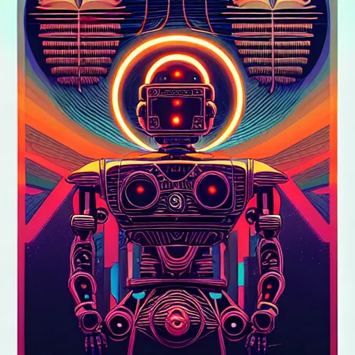 Prompt: the oracle of the ancient robots, futurism, da vinci, dan mumford, josan gonzalez