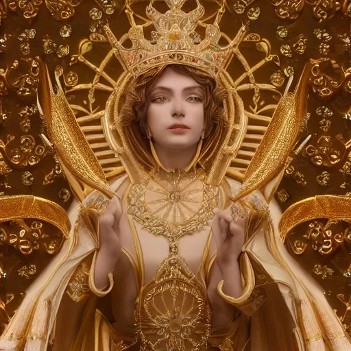 Image similar to queen of heaven, ornate and intricate, stunning, 4 k cinematic octane render