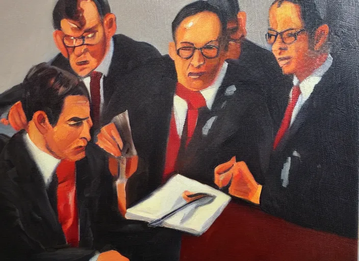 Image similar to business money oil painting