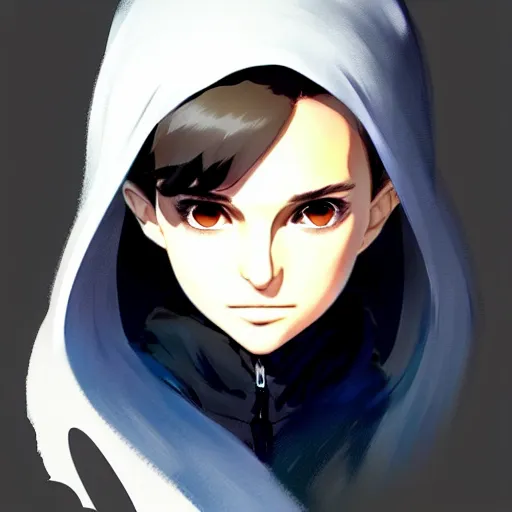 Image similar to beautiful boyish natalie portman 3 / 4 nose sketches overlay gapmoe yandere grimdark, trending on pixiv fanbox, painted by greg rutkowski makoto shinkai takashi takeuchi studio ghibli, akihiko yoshida