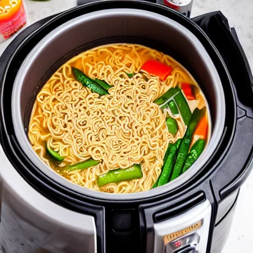 Image similar to Cooking ramen noodle soup in an airfryer, photo