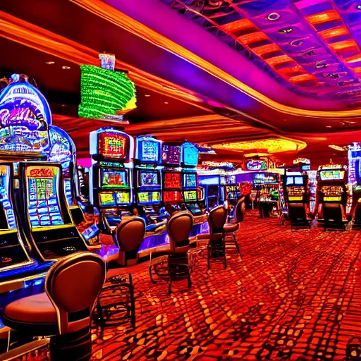 Prompt: A photo taken inside a casino, colorful, hdr, 4k, professional photograph