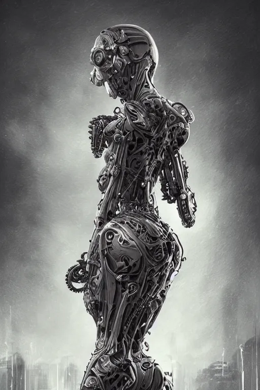 Prompt: ultra realist and ultra intricate detailed soft painting of an beautiful armored arachne female biomechanical body, symmetry features, sensual gloomy style, volumetric clouds, cyberpunk background, artstation, unreal render, depth of field