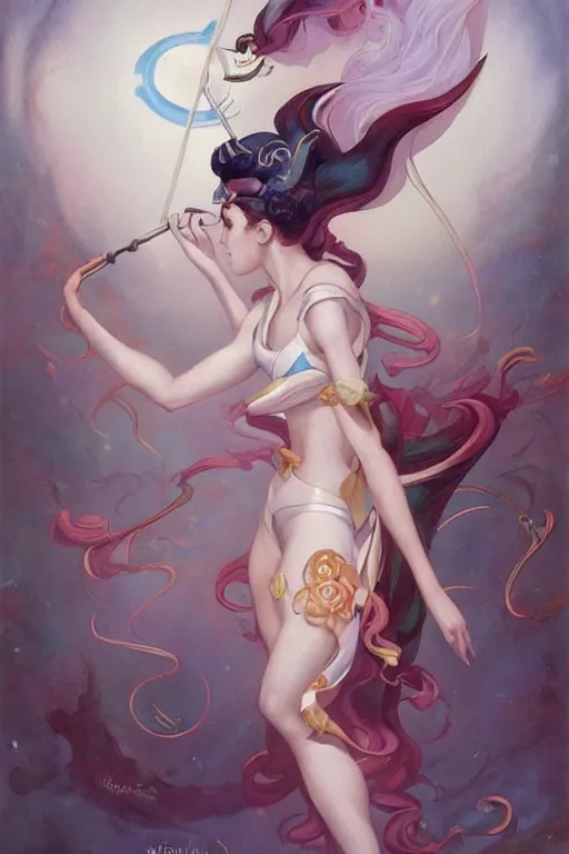 Image similar to Sailor Moon by Peter Mohrbacher in the style of Gaston Bussière, Art Nouveau