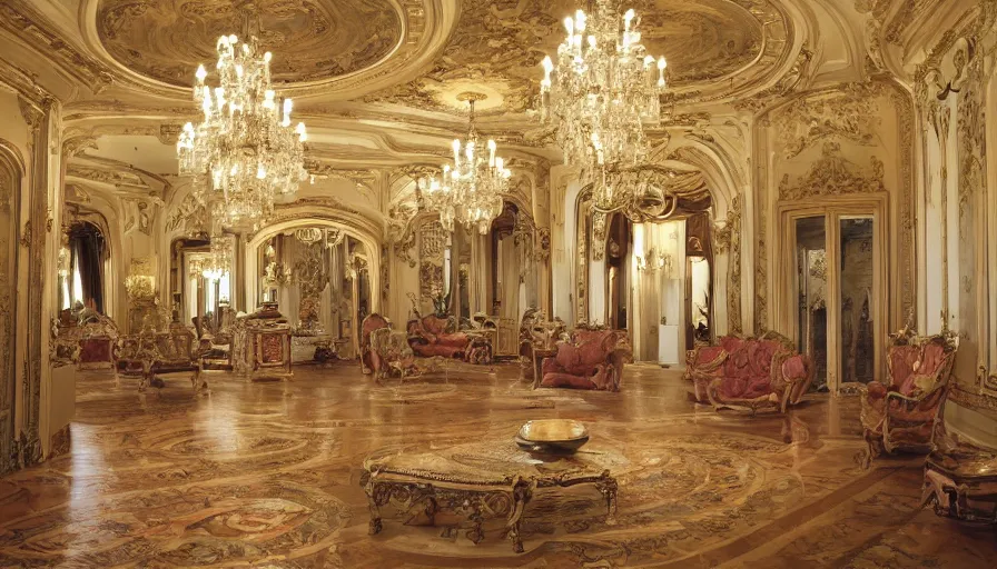 Image similar to grand rococo interior