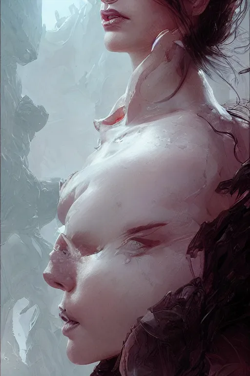 Image similar to Portrait of Ashley Graham, white, marvel comics, dark, intricate, highly detailed, smooth, artstation, digital illustration by Ruan Jia and Mandy Jurgens and Artgerm and Wayne Barlowe and Greg Rutkowski and Zdislav Beksinski