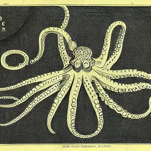 Image similar to 1800s scientific diagram of an octopus