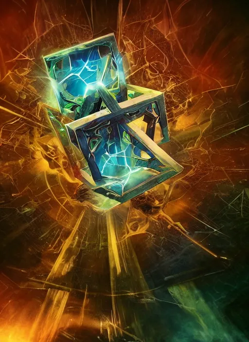 Image similar to Unimagined tesseract terror of the 9th form from Studio Ghiblis, the fourth dimension from the creators of the Matrix, masterpiece by netflix.