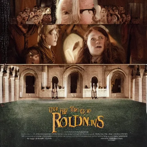 Prompt: the fellowship of the ring, in the style of wes anderson
