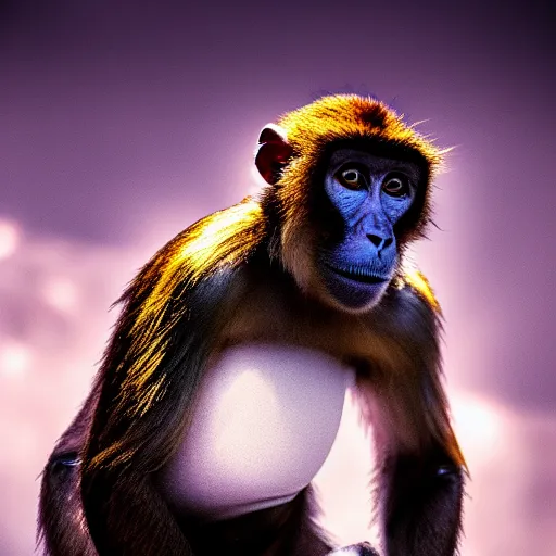 Prompt: high quality photo of a monkey astronaut, 8 k, dramatic lightning, detailed, award winning photo, smooth