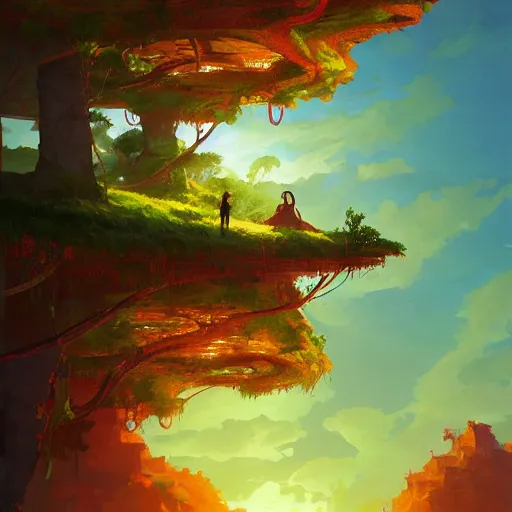 Prompt: generative green architecture, digital painting artstation, 2 d game fanart behance hd by jesper ejsing, by rhads, makoto shinkai and lois van baarle, ilya kuvshinov, rossdraws, dramatic sunset, global illumination, radiant light, detailed and intricate environment