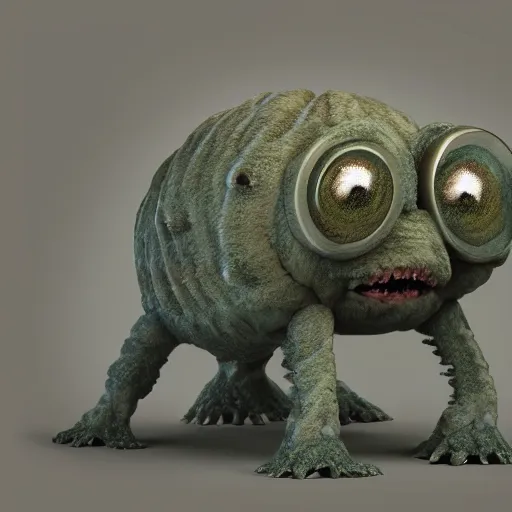 Image similar to tardigrade big eyes a lot of fur cute highly detailed high - quality photo realistic 8 k octane render blender