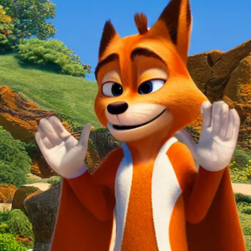 Prompt: nick wilde as a monk