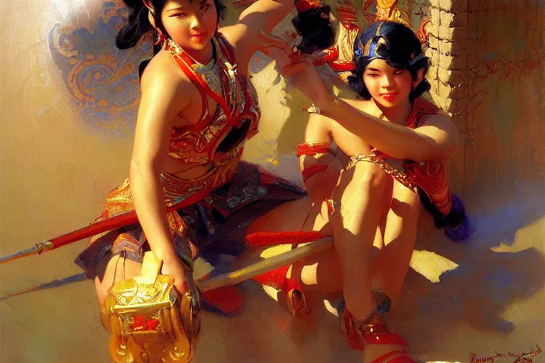 Prompt: ne zha, sunny, painting by gaston bussiere, craig mullins, j. c. leyendecker