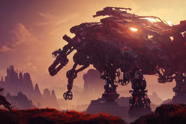 Image similar to scorcher machine mecanical creature robot of horizon forbidden west horizon zero dawn bioluminiscence global illumination ray tracing hdr fanart arstation by ian pesty and alena aenami artworks in 4 k