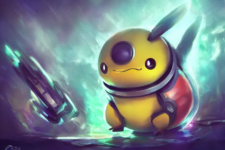 prompthunt: A cyberpunk Pikachu. Highly detailed, 8k wallpaper