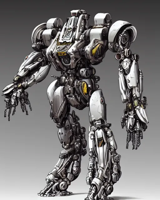 Image similar to modern minimal mecha by frank franzetta, biomechanical, 4 k, hyper detailed