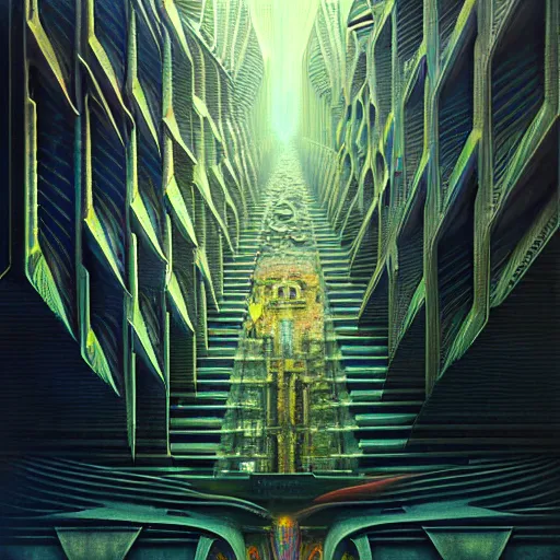 Image similar to extremely psychedelic beautiful brutalist architecture infected by night. intricate, elegant, highly detailed, extremely lifelike photorealistic digital painting, artstation. steichen, gaston bussiere, tom bagshaw, brutalist cyberpunk alphonse mucha. elegant minimalism. anatomically correct. sharp focus. brutalism. surreal lush cosmic hallucination