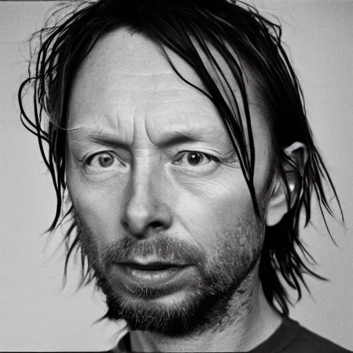 Prompt: Thom Yorke singer songwriter Rolling Stone, a photo by Colin Greenwood, ultrafine detail, masterpiece