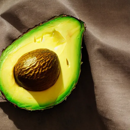 Image similar to avocado that looks like pineapple, hyper real, food photography