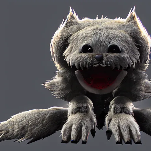 Image similar to a cute furry monster, unreal engine