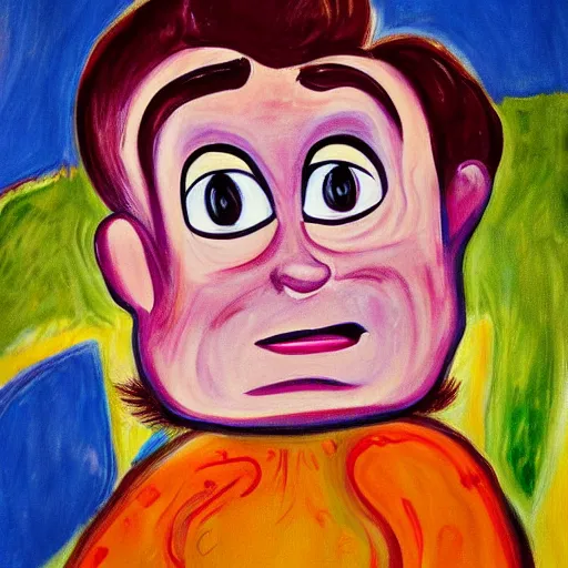 Prompt: Jimmy Neutron painting by Edvard Munch