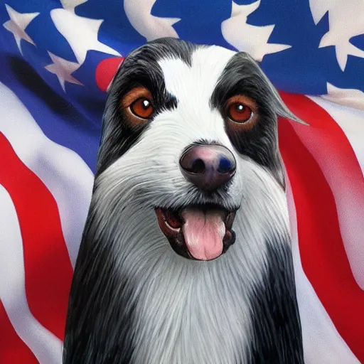 Prompt: a photo of a dog on top of a bald eagle,trident, photorealistic, highly detailed, patriotic, trending on artstation