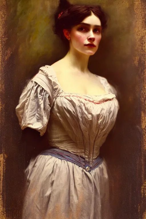 Image similar to soft colorsphotograph imax and solomon joseph solomon and richard schmid and jeremy lipking victorian loose genre loose painting full length portrait painting of pretty rich victorian woman disney