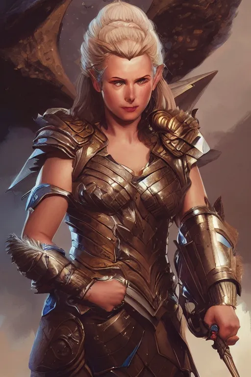 Image similar to amazon valkyrie athena, d & d, fantasy, portrait, highly detailed, headshot, digital painting, trending on artstation, concept art, sharp focus, illustration, art by artgerm and greg rutkowski and magali villeneuve