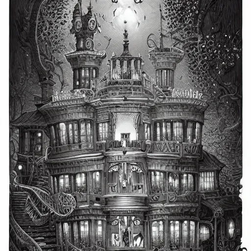 Prompt: a big house, fantastic lighting by joe fenton