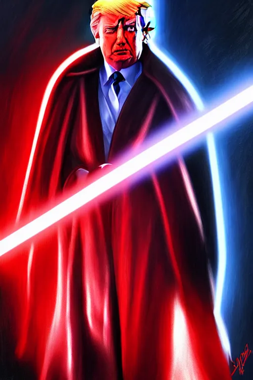 Donald Trump as a Sith from Star Wars, red light | Stable Diffusion ...