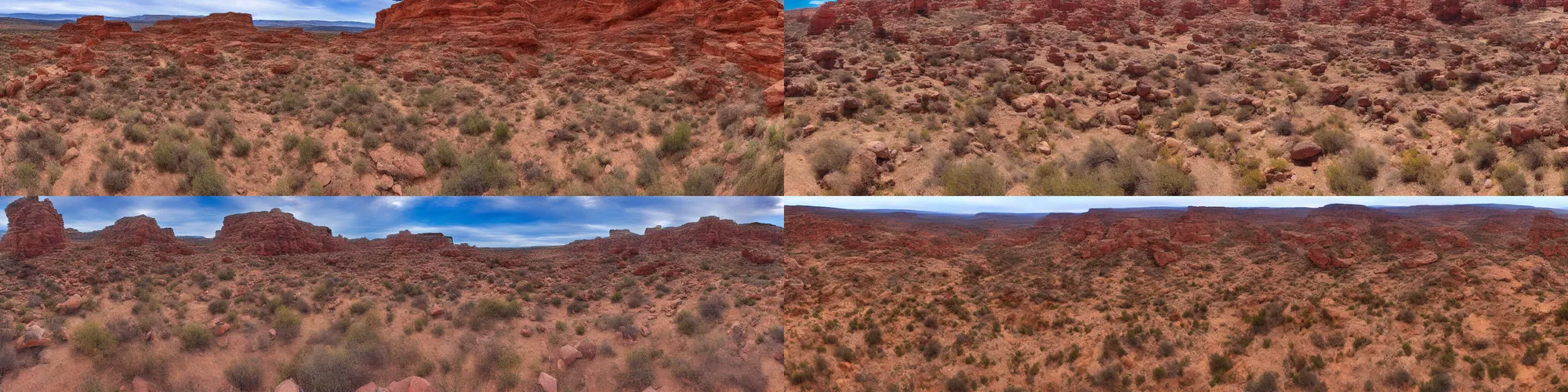 Prompt: panorama view of Little Wild Horse Canyon in Utah , 360*, many rocks
