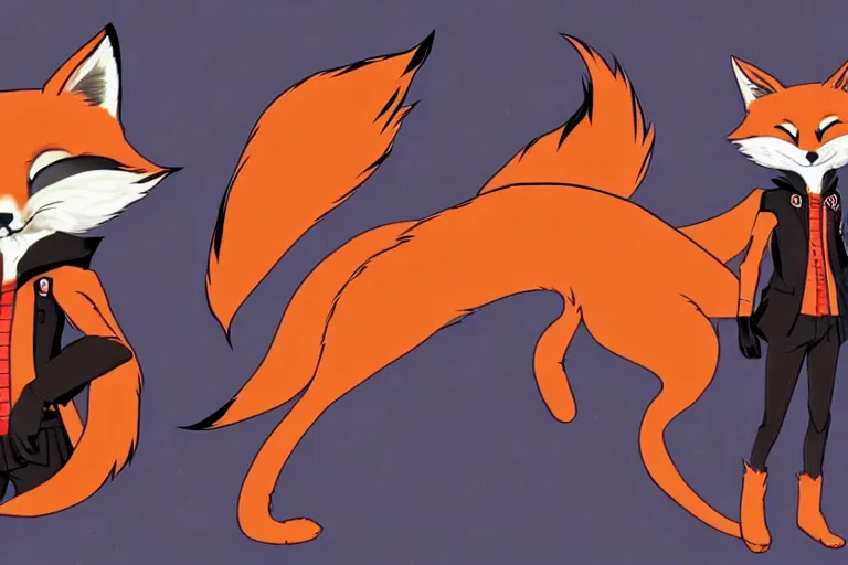 Image similar to a furry tan male fox on a persona 5 : royal ( by atlus ) video game splash screen, a furry male sandcolored tan fox fursona ( has hair ), persona 5 phantom thief style