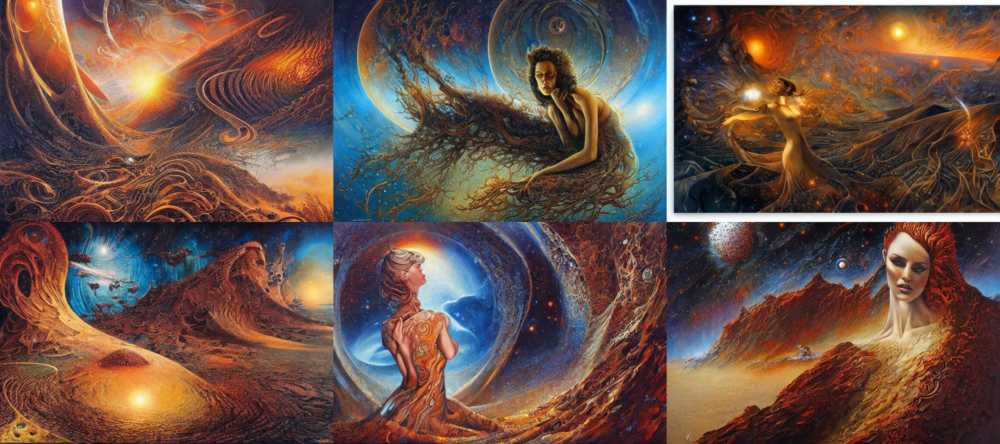 Prompt: beautiful landscape at the end of the universe, by karol bak, by jeffrey smith