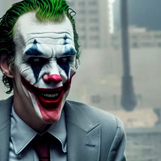Prompt: film still of Ethan Hawke as joker in the new Joker movie