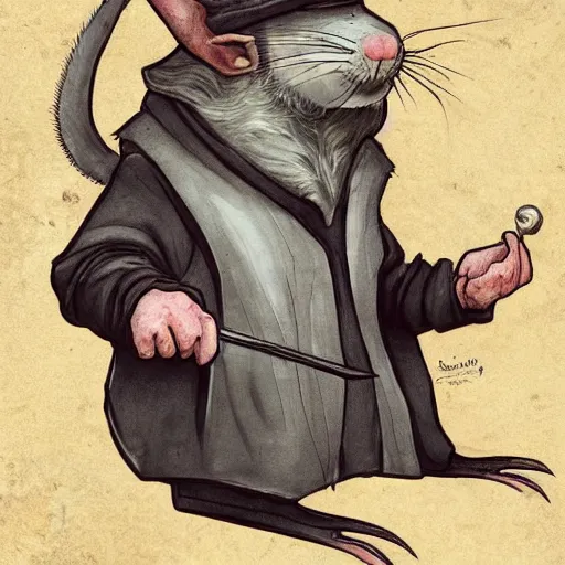 Prompt: a rat as albus dumbledore artstation