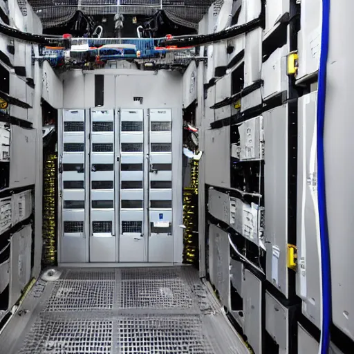 Prompt: robotic arm inside a data center web servers cluster