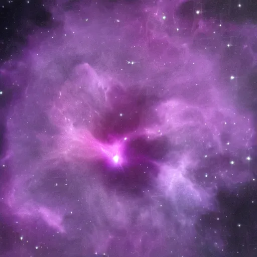 Prompt: A cat shaped purple nebula, high quality image taken by James Webb telescope