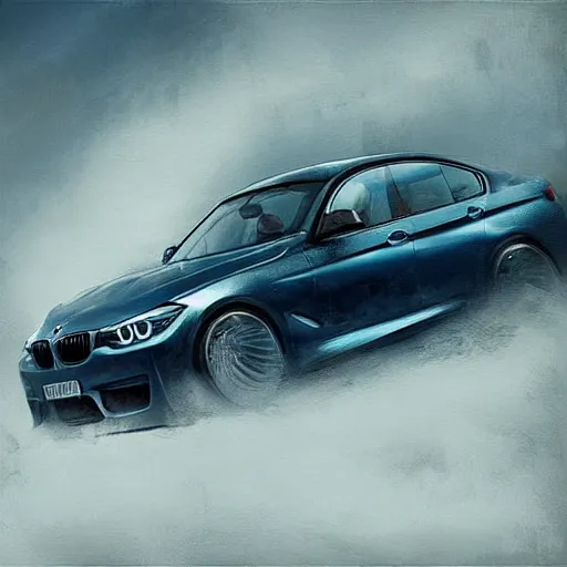 Image similar to bmw by elena vizerskaya and ivan aivazovsky, perfectly detailed, artstation, sharp focus, highly detailed, studio photography, impresion de giclee arte abstracto, award winning