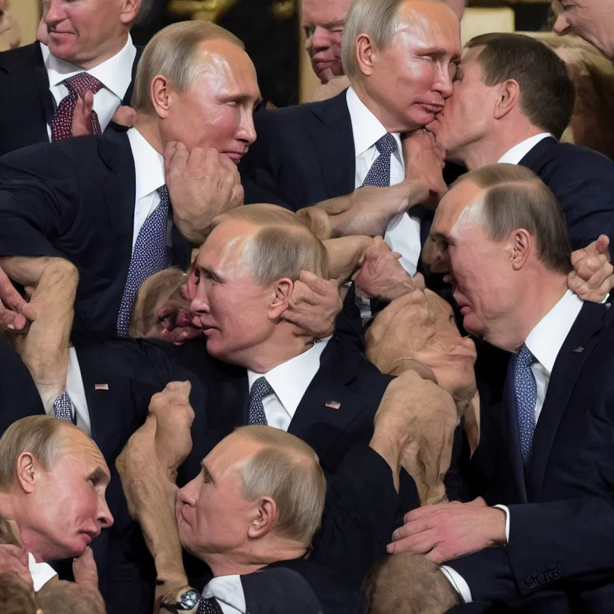 Image similar to putin kisses biden.