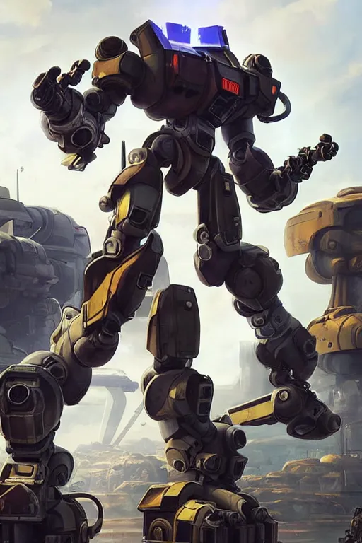 Image similar to mechwarrior 5 : mercenaries mech megaman transformer robot boss tank engine game octane render, 4 k, hd 2 0 2 2 3 d cgi rtx hdr style chrome reflexion glow fanart jesper ejsing, by rhads, makoto shinkai borderlands and by feng zhu rossdraws artstation by digital cinematic pixar and disney unreal zbrush central hardmesh