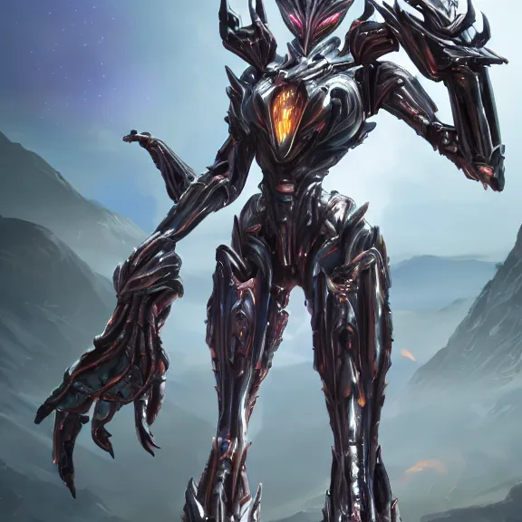 Image similar to extremely detailed ground shot of a giant beautiful stunning goddess 1000 meter tall, that's a anthropomorphic hot robot mecha female dragon, silver sharp streamlined armor, detailed head, sharp claws, glowing Purple LED eyes, sitting elegantly om a mountain, behind a tiny village the size of her foot, micro pov, dragon art, warframe fanart, Destiny fanart, macro art, giantess art, furry art, furaffinity, high quality 3D realism, DeviantArt, Eka's Portal, HD