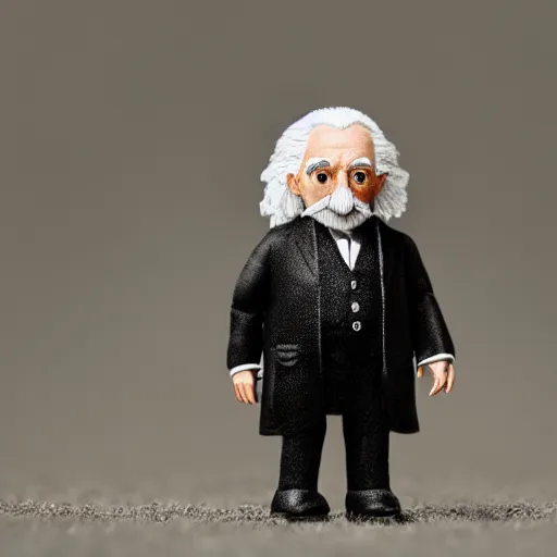 Prompt: ultra realistic and intricate detailed photograph of mini Albert Einstein toy in a tuxedo, innovation, bright modern style, artstation, unreal render, depth of field, ambient lighting, award winning, stunning