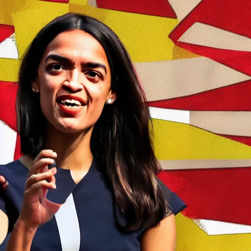 Prompt: Alexandria Ocasio-Cortez as the devil owning the libs