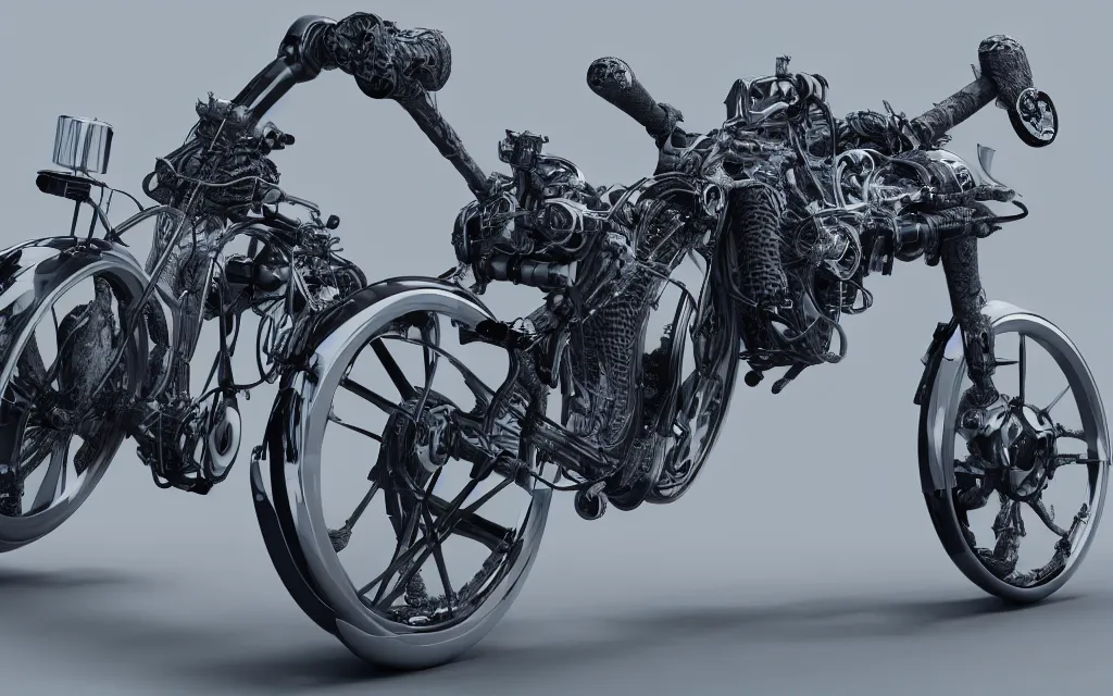 Image similar to futuristic bike design powered by magnetic and gravitational forces by mercedes - benz, wide shot, front camera view, ultra realistic, concept art, intricate details, eerie, highly detailed, photorealistic, 8 k, unreal engine