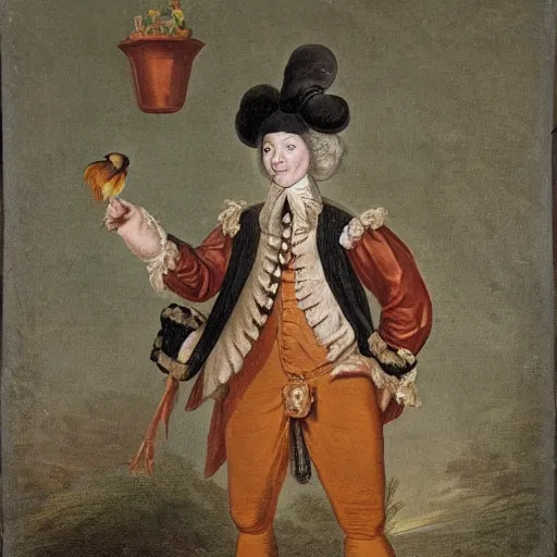 Prompt: a 1 7 0 0 s portrait of a chicken dressed as a 1 7 0 0 s officer