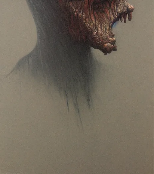 Image similar to creature, doom, zdislav beksinski, concept art, strokes, silhouette